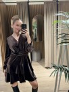 DIANE DRESS VELOUR BROWN thumbnail