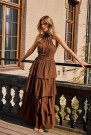 BYIC BELLE DRESS BROWN  thumbnail