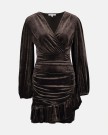 ALYSSA DRESS VELOUR BROWN thumbnail