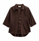 FQLAVA WIDE SHIRT BROWN thumbnail