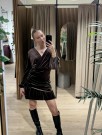 ALYSSA DRESS VELOUR BROWN thumbnail