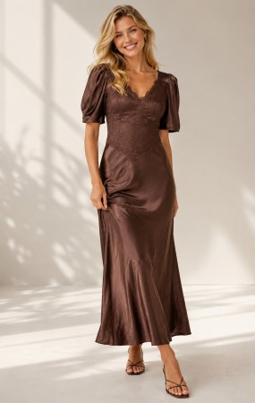 VAIANA DRESS BROWN
