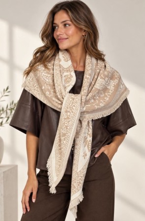 TREKANT SJAL BEIGE 