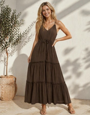 VILOMANJA DRESS BROWN 