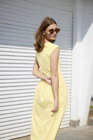 SLSIMONE PHOEBE DRESS PALE YELLOW