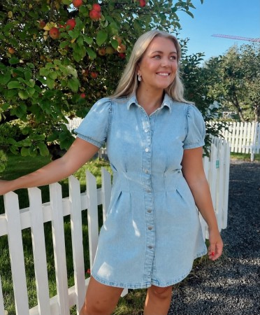 VISOL PUFF DENIM DRESS
