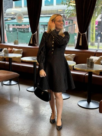 YASRIPPLE DRESS BLACK