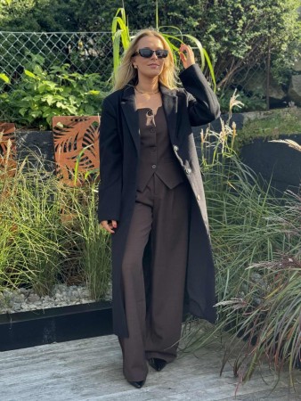 VISOLO LONG COAT BLACK