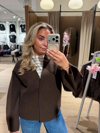 VIJUICE CARDIGAN COFFEE BEAN